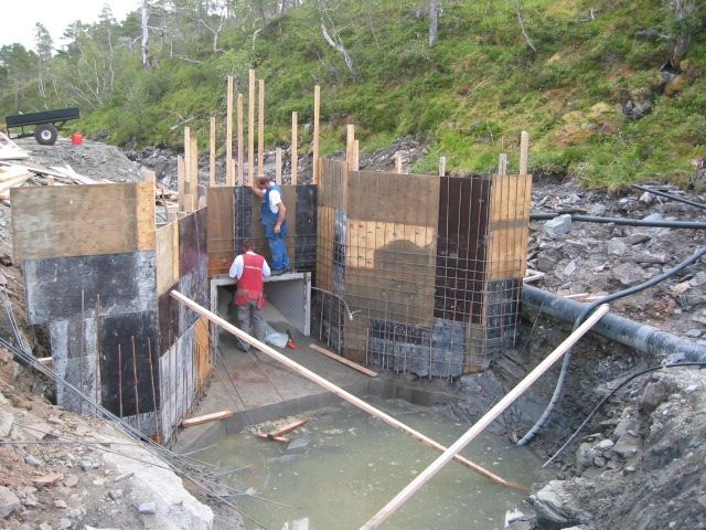 Bygging av dam - inntak i Lillevannet