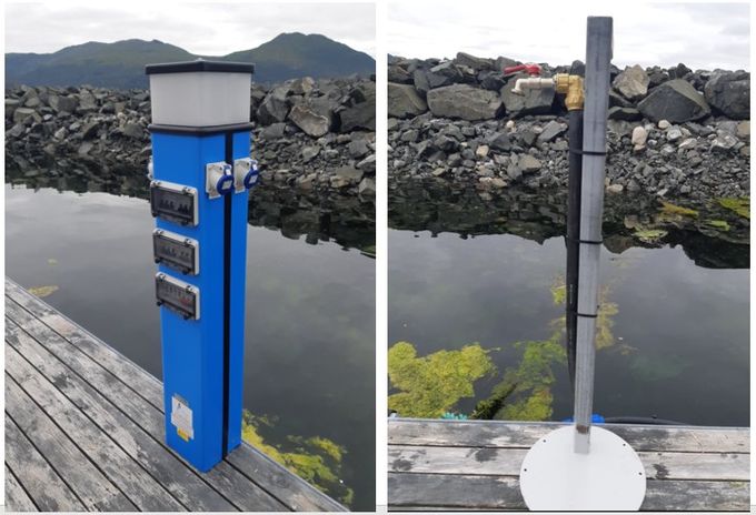 Strøm og vann tilgjengelig. Hver båtplass med egen måler for strøm.